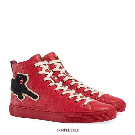 gucci leather high top with panther|gucci track pants men.